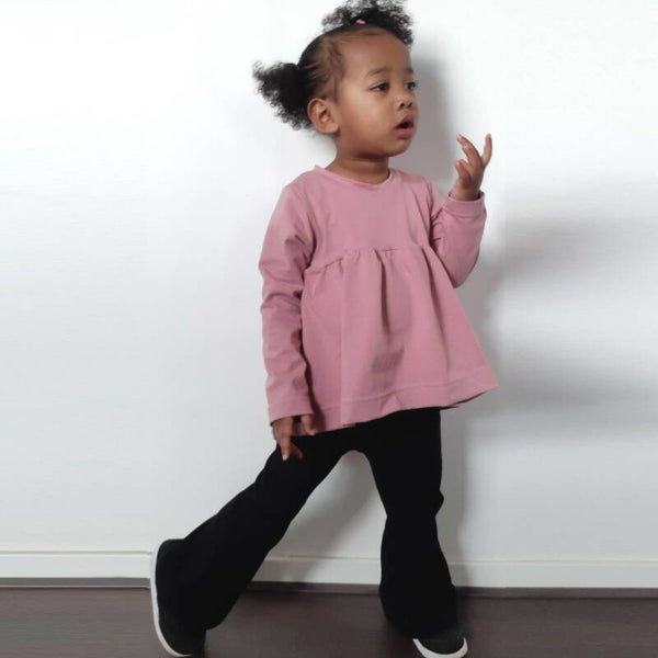 Hot Pink flared broek zwart