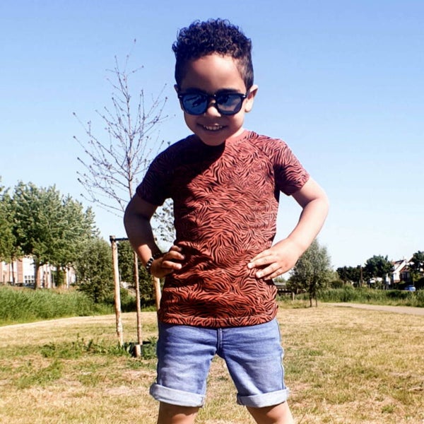 Hot Pink tijger raglan shirt met lange mouwen