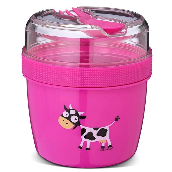 Lunchbox met koelschijf roze