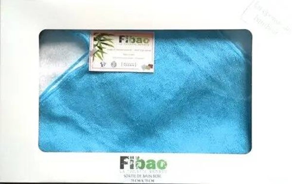 Babybadcape 75x75 van bamboebadstof blauw