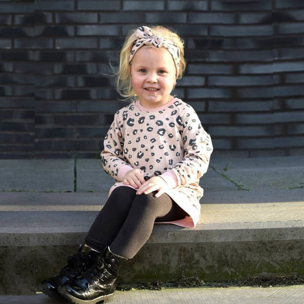Hot Pink leopard pink sweatshirt jurk