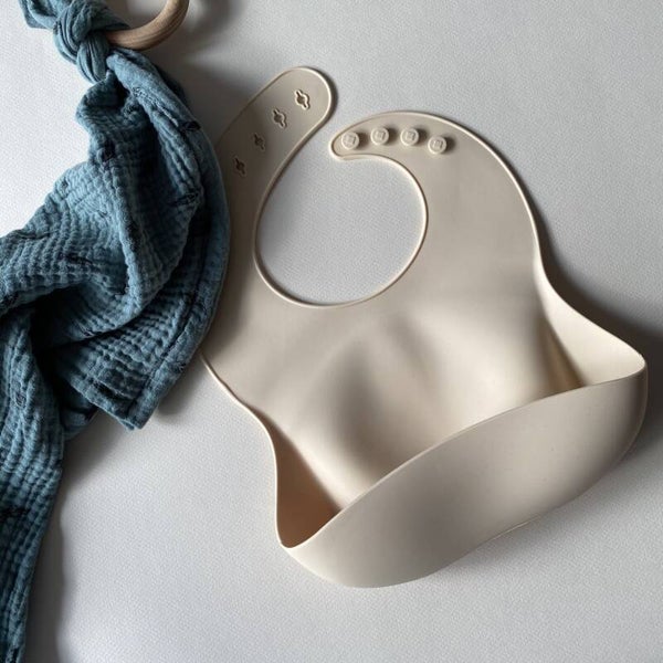 Siliconen slabbetje Creme