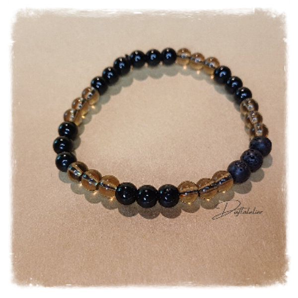 AROMA - ARMBAND *Onyx & Rauchquarz*