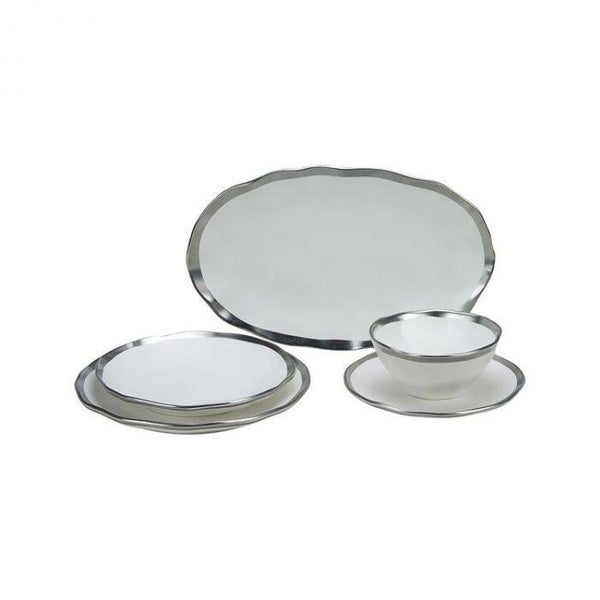 BRICARD DOLE DINNER SET | WIT-ZILVER 25-DELIG
