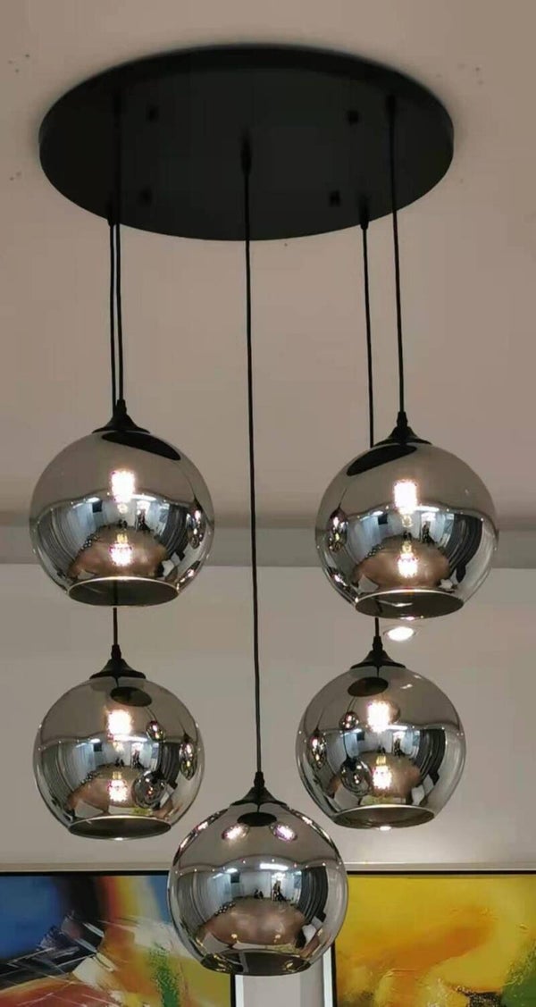 Hanglamp | Smoke 5 bollen zelfde maat!