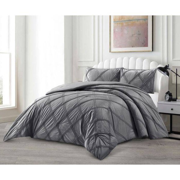 LAVELLA LARA BEDSPREI SET | 240X250 CM DONKERGRIJS 3-DELIG