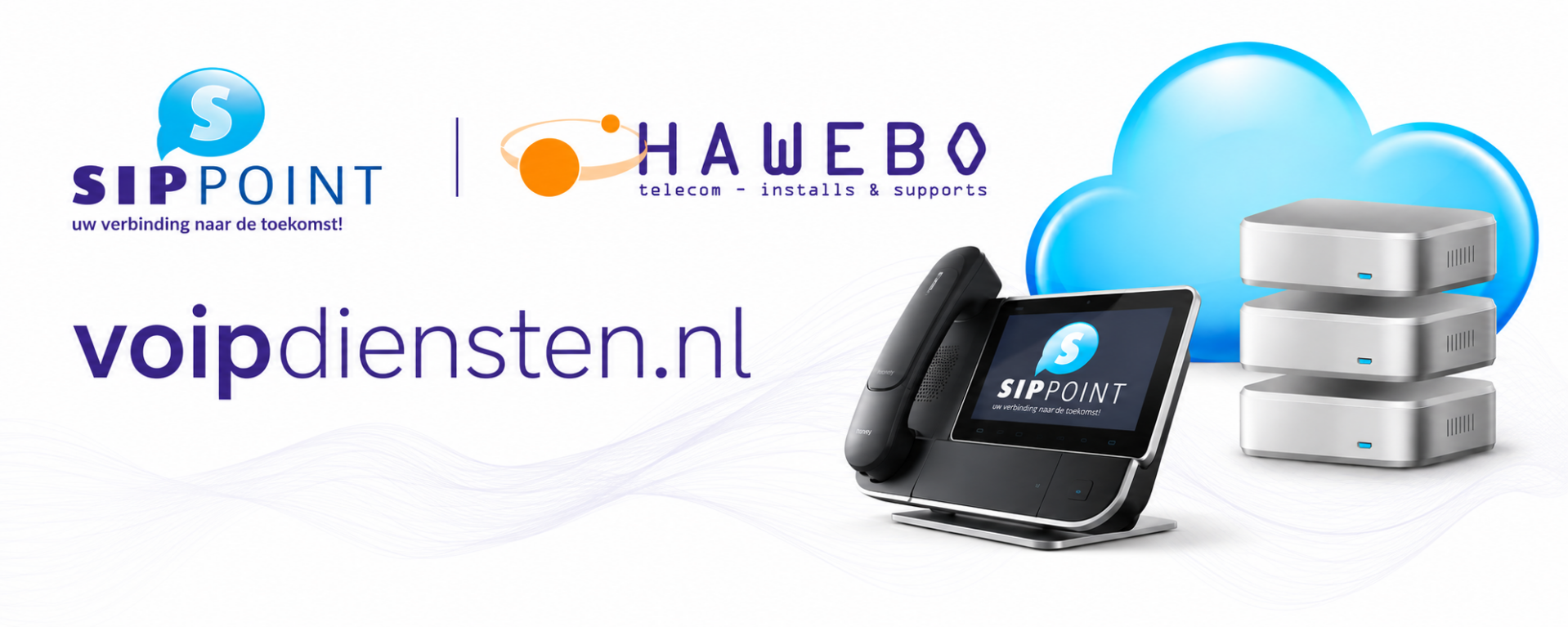 Welkom bij VoIPdiensten.nl Hawebo Telecom is al meer dan 25 jaar specialist in zakelijke communicatie en biedt via voipdiensten.nl betrouwbare telefonie-, cloud- en netwerkoplossingen. Met het eigen SiPPoint Cloud VoIP-platform, samenwerking met Alcatel-L