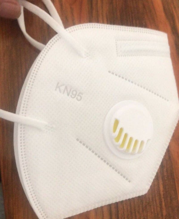 Mondneusmasker KN95 met ventiel. Eenmalig gebruik. Particulier.
