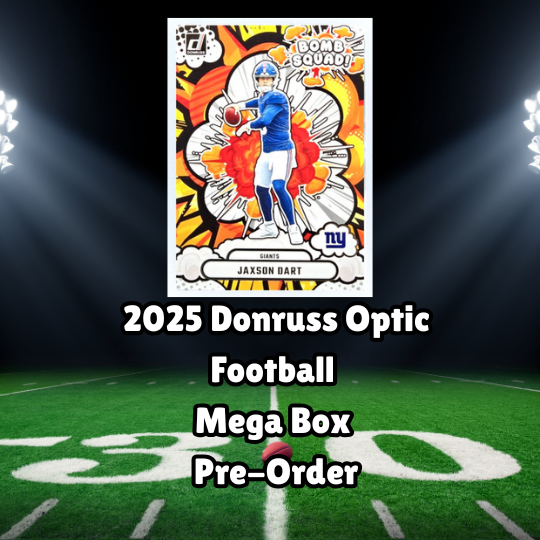 2025 Donruss Optic Football Mega Box.ESTIMATED RELEASE DATE JANUARY / FEBRUARY 2026