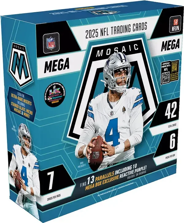 2025 Panini Mosaic Football Mega Boxes.