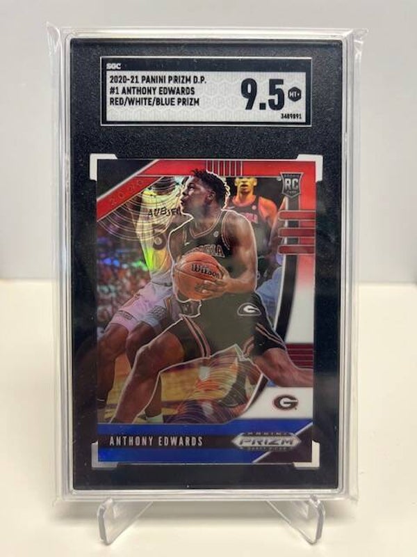 2020-21 Prizm D.P Red/White/Blue Anthony Edwards #1 SGC 9.5