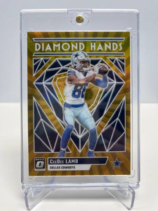 2023 Panini Donruss Optic Football CeeDee Lamb Diamond Hands Gold 8/10