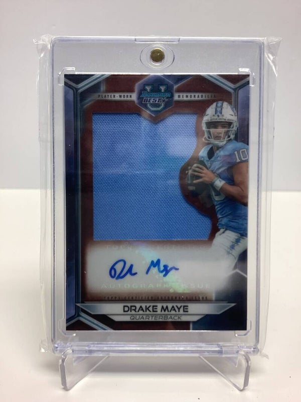 🏈 Topps Bowman U Jumbo Game Used Patch Auto Drake Maye🔥