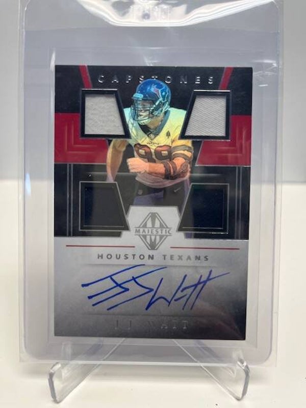 2019 Majestic Football Capstones JJ Watt Quad Patch Auto 9/20