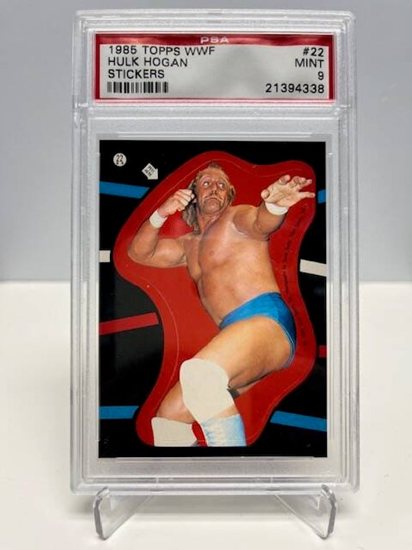1985 Topps WWF Hulk Hogan Sticker # 22 PSA 9