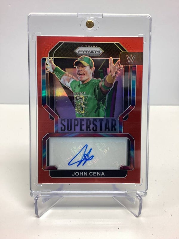 2022 Panini WWE Red Silver Prizm John Cena Auto 49/99