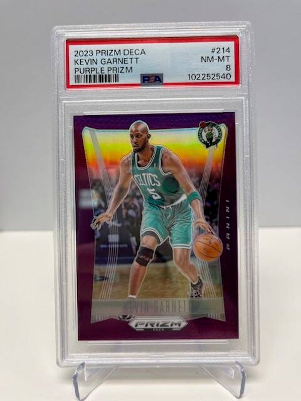 2023 Prizm Basketball Deca Purple Prizm Kevin Garnett #214 PSA 8