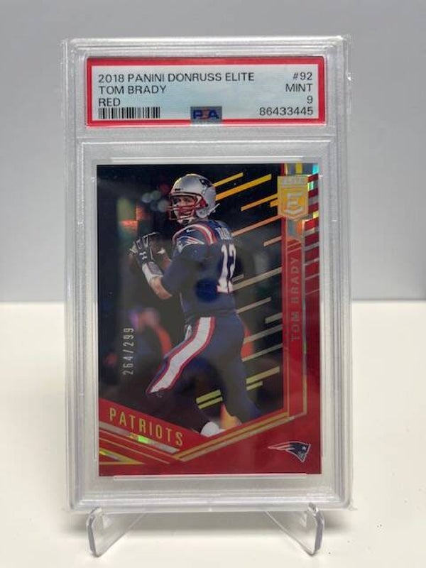 2018 Panini Donruss Elite Tom Brady RED 264/299 PSA 9