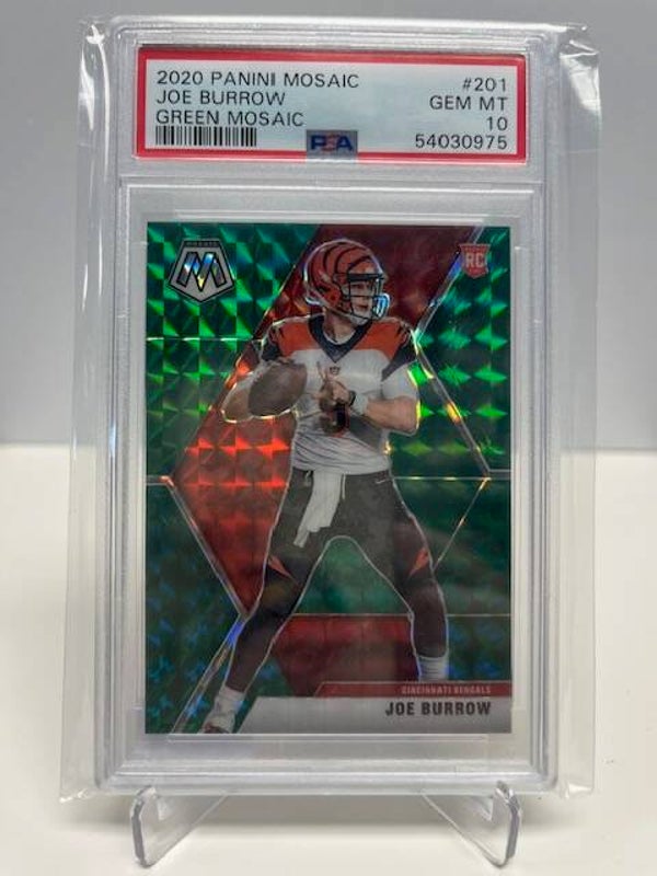 2020 Panini mosaic Green Mosaic Joe Burrow PSA 10
