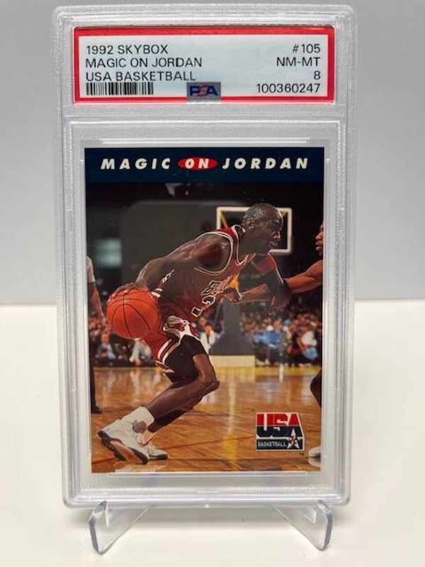 1992 Skybox Magic On Jordan USA Basketball # 105 PSA 8