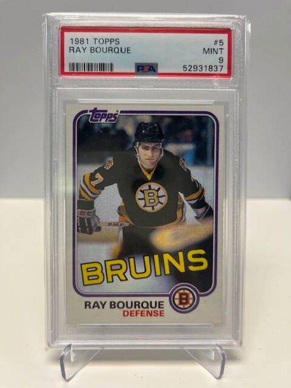 1981 Topps Hockey Ray Bourque 2nd Year # 5 PSA 9
