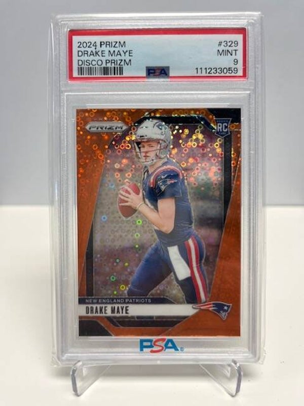 2024 Prizm Disco Drake Maye PSA 9