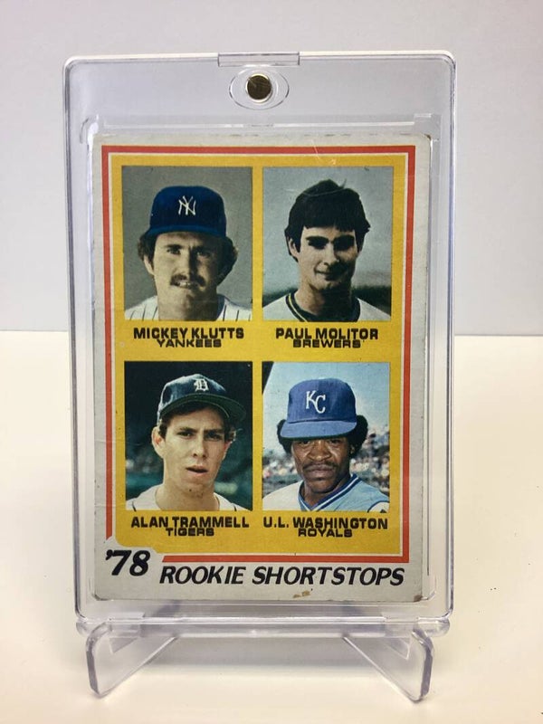 1978 Topps Baseball Rookie Shortstops Paul Molitor Mickey Klutts Alan Trammell U.L Washington
