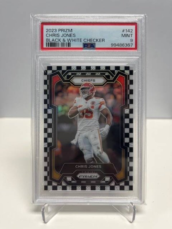 2023 Prizm Black & White Checker Board Chris Jones PSA 9