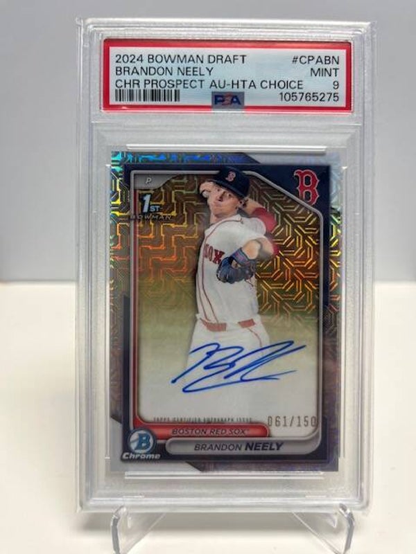 2024 Bowman Draft CHR Prospect AU-HTA Choice Brandon Neely Auto PSA 9