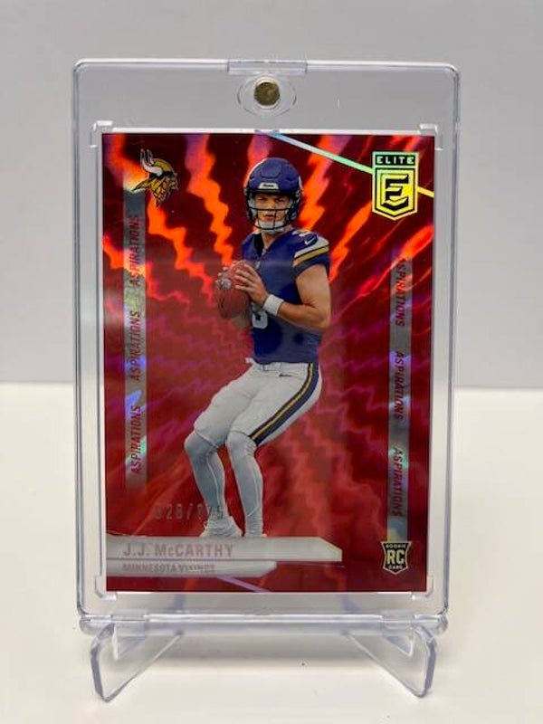 2024 Donruss Elite J.J. McCarthy Aspirations RED SHOCK #105 23/875
