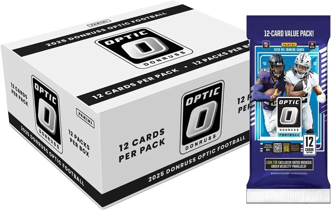 2025 Donruss Optic Football Fat Pack Box. ESTIMATED RELEASE DATE JANUARY / FEBRUARY 2026