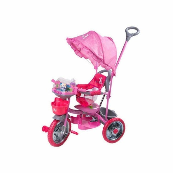0215 tricicleta DHS MerryRide roz - fémvázas DHS MerryRide rózsaszín tricikli