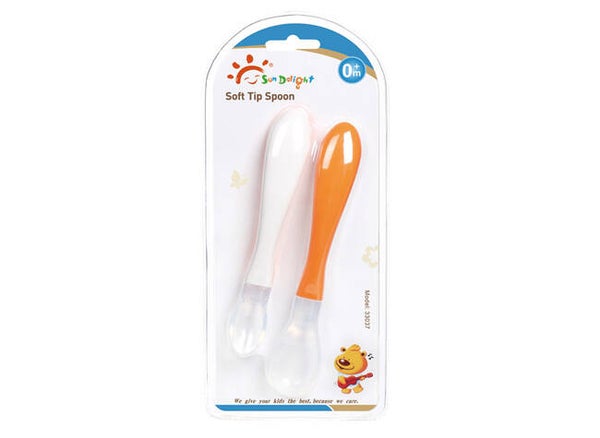 0548 set lingurita silicon SunDelight alb/orange - szilikon kanálkaszett, SunDelight fehér/narancs