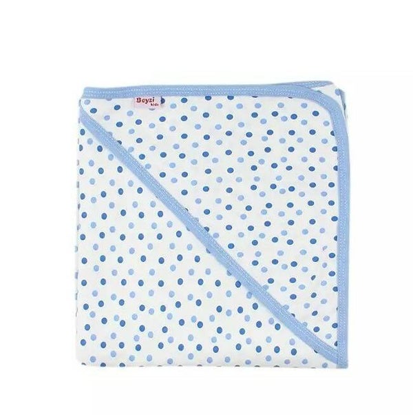 0123 paturica BeyziKids cu gluga bleu - BeyziKids kapucnis bébitakaró kék
