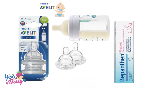 0083 PACHET PROMOTIONAL! 1 Philips Avent Classic biberon + tetina(2buc) + 1 Bepanthen crema