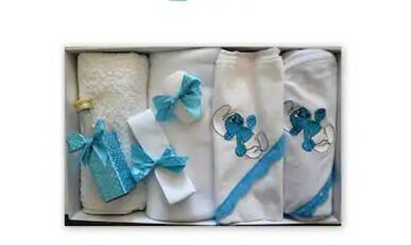 0387 set trusou pentru botez Smurf Pitic bleu