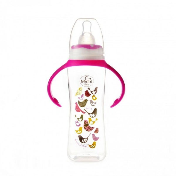 0512 biberon MinutBaby 250ml 6+ roz _ MinutBaby cumisuveg 250ml 6+ rózsaszín