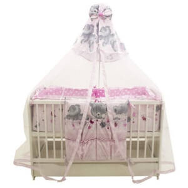 0317 lenjerie MyKids Teddy Hug 6 piese roz - Mykids Teddy Hug rózsaszín ágynemu 6 részes