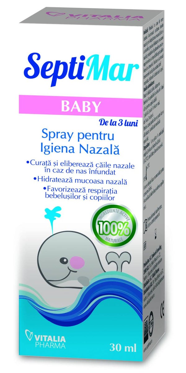 0045 spray pentru igiena nazală SeptiMar baby 30 ml Vitalia - SeptiMar baby orrspray