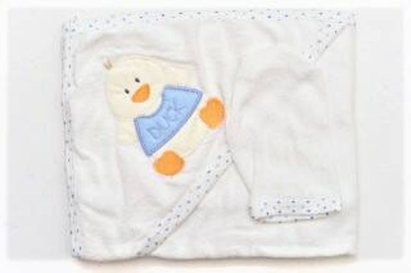 0074 prosopel baie cu gluga bebe Duck bleu - Duck kék bébi törölközö kapucnival