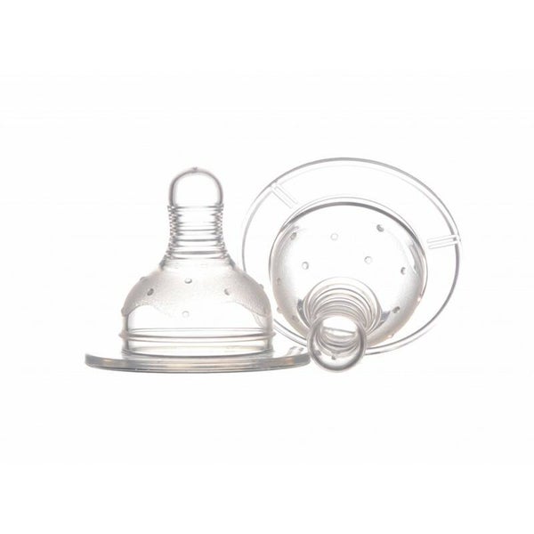 0085 set 2 tetine silicon  gat larg blister 0+, 3+ in cruce - Minut széles száju cumi 0+, 3+