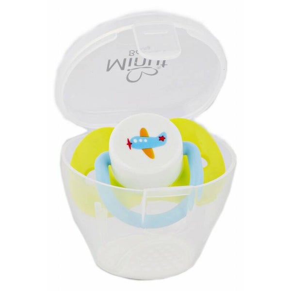 0523 suzeta MINUTBaby 0+ in cutie, verde - fogszabályzós MINUTBaby cumika tároló dobozkával, zold