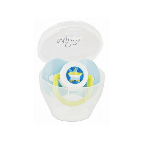 0522 suzeta MINUTBaby 0+ in cutie, bleu - fogszabályzós MINUTBaby cumika tároló dobozkával, kék