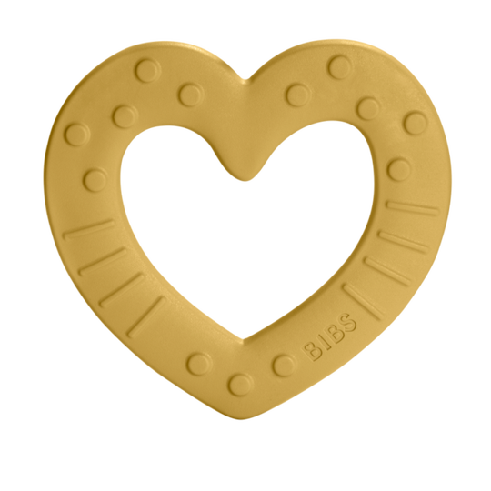 BIBS - BABY BITIE HEART MUSTARD