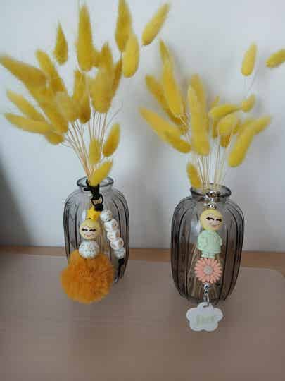 bloementjes met sleutelhanger