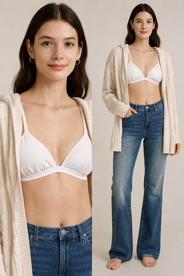 Soft Neutral Triangle Bralette