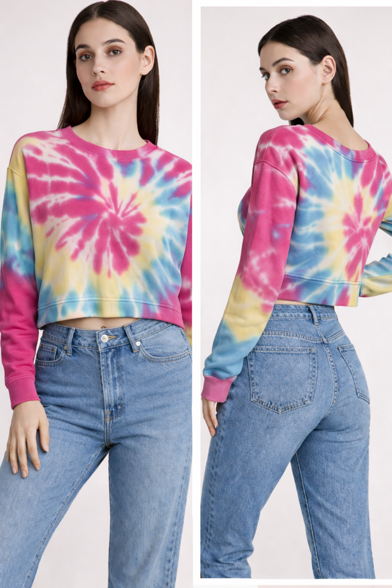 Tie-Dye Cropped Sweatshirt