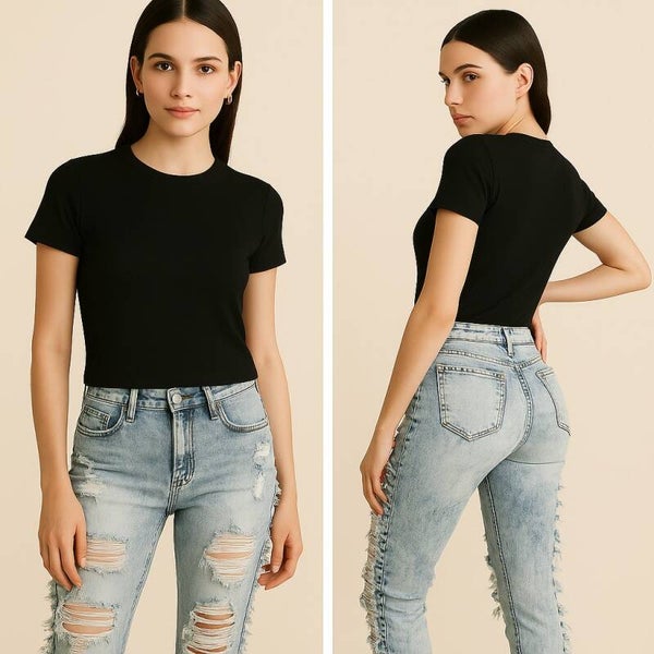 Light Wash Distressed High-Waisted Skinny Jeans