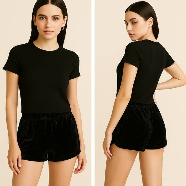 Black Velvet Lounge Shorts