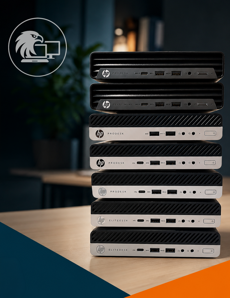 Stapel refurbished mini-pc's van Arend Handelsonderneming